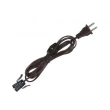  80/1651 - 6 Foot #18 SPT-1 Brown Cord, Switch, And Plug (Switch 17" From Socket)