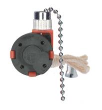  80/1983 - 3 Speed Ceiling Fan Switch, 4 Wire Quick Connect, 2 Circuit w/Metal Chain, White Cord & Bell -