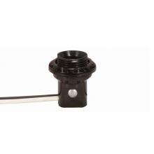  90/1556 - Phenolic Threaded Candelabra Socket With Shoulder And Phenolic Ring; 1-1/4" Height; 8" AWM