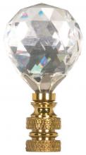  90/1736 - Ball Cut Crystal Finial; 2-1/4" Height; 1/4-27