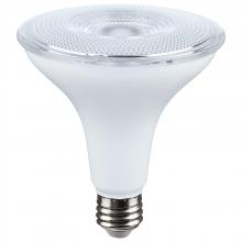  S11475 - 14 Watt Dusk to Dawn LED; PAR38; 3000K; Medium Base; White Finish; 120 Volt