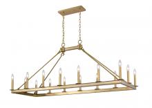  482-16L-OBR - 16 Light Linear Chandelier