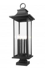  5017PHXLS-SQPM-BK - 6 Light Outdoor Pier Mounted Fixture