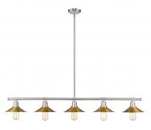  613-5L-BN+FB - 5 Light Linear Chandelier