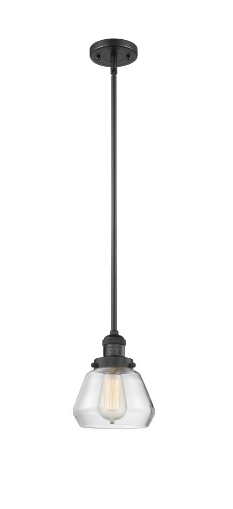 Fulton - 1 Light - 7 inch - Matte Black - Stem Hung - Mini Pendant