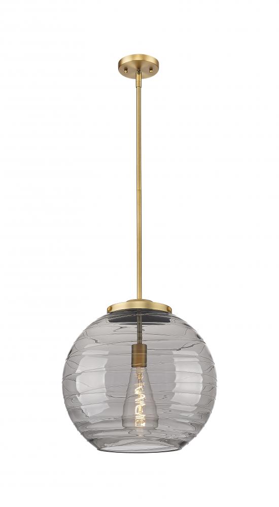 Athens Deco Swirl - 1 Light - 16 inch - Brushed Brass - Cord hung - Pendant