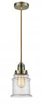  100AB-10CR-2H-AB-G184 - Winchester - 1 Light - 8 inch - Antique Brass - Cord hung - Mini Pendant