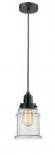  100BK-10GY-2H-BK-G184 - Winchester - 1 Light - 8 inch - Matte Black - Cord hung - Mini Pendant