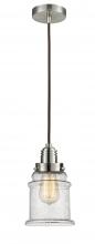  100SN-10BR-2H-SN-G184 - Winchester - 1 Light - 8 inch - Satin Nickel - Cord hung - Mini Pendant