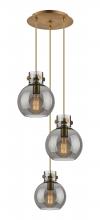  113-410-1PS-BB-G410-8SM - Newton Sphere - 3 Light - 16 inch - Brushed Brass - Cord hung - Multi Pendant