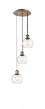  113B-3P-AB-G122-6 - Athens - 3 Light - 12 inch - Antique Brass - Cord Hung - Multi Pendant