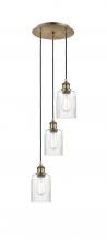  113B-3P-AB-G342 - Hadley - 3 Light - 11 inch - Antique Brass - Cord Hung - Multi Pendant