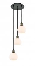  113B-3P-BAB-G121-6 - Athens - 3 Light - 12 inch - Black Antique Brass - Cord Hung - Multi Pendant