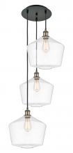  113B-3P-BAB-G652-12 - Cindyrella - 3 Light - 19 inch - Black Antique Brass - Cord Hung - Multi Pendant