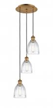  113B-3P-BB-G442 - Brookfield - 3 Light - 12 inch - Brushed Brass - Cord Hung - Multi Pendant