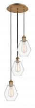  113B-3P-BB-G652-6 - Cindyrella - 3 Light - 13 inch - Brushed Brass - Cord Hung - Multi Pendant