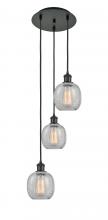  113B-3P-BK-G105 - Belfast - 3 Light - 13 inch - Matte Black - Cord Hung - Multi Pendant