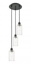  113B-3P-BK-G434-7CL - Crown Point - 3 Light - 13 inch - Matte Black - Multi Pendant