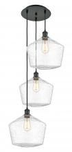  113B-3P-BK-G654-12 - Cindyrella - 3 Light - 19 inch - Matte Black - Cord Hung - Multi Pendant