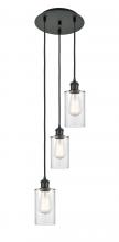  113B-3P-BK-G802 - Clymer - 3 Light - 10 inch - Matte Black - Cord Hung - Multi Pendant