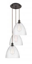  113B-3P-OB-GBD-124 - Bristol - 3 Light - 19 inch - Oil Rubbed Bronze - Cord Hung - Multi Pendant