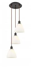  113B-3P-OB-GBD-751 - Bristol - 3 Light - 14 inch - Oil Rubbed Bronze - Cord Hung - Multi Pendant