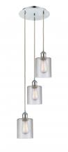  113B-3P-PC-G112 - Cobbleskill - 3 Light - 12 inch - Polished Chrome - Cord Hung - Multi Pendant