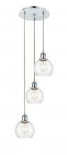  113B-3P-PC-G122-6 - Athens - 3 Light - 12 inch - Polished Chrome - Cord Hung - Multi Pendant