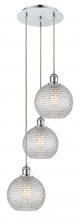  113B-3P-PC-G122C-8CL - Athens - 3 Light - 15 inch - Polished Chrome - Cord Hung - Multi Pendant