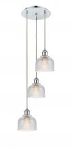  113B-3P-PC-G412 - Dayton - 3 Light - 12 inch - Polished Chrome - Cord Hung - Multi Pendant