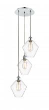  113B-3P-PC-G652-8 - Cindyrella - 3 Light - 15 inch - Polished Chrome - Cord Hung - Multi Pendant