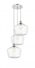  113B-3P-PC-G654-12 - Cindyrella - 3 Light - 19 inch - Polished Chrome - Cord Hung - Multi Pendant