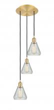  113B-3P-SG-G275 - Conesus - 3 Light - 13 inch - Satin Gold - Cord Hung - Multi Pendant