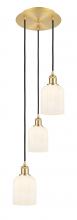  113B-3P-SG-G559-5GWH - Bridal Veil - 3 Light - 12 inch - Satin Gold - Cord Hung - Multi Pendant