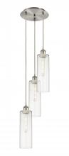  113B-3P-SN-G434-12CL - Crown Point - 3 Light - 12 inch - Brushed Satin Nickel - Cord Hung - Multi Pendant