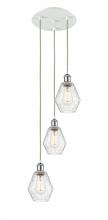  113B-3P-WPC-G654-6 - Cindyrella - 3 Light - 13 inch - White Polished Chrome - Cord Hung - Multi Pendant