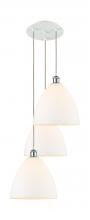  113B-3P-WPC-GBD-121 - Bristol - 3 Light - 19 inch - White Polished Chrome - Cord Hung - Multi Pendant