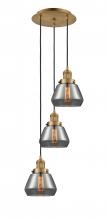  113F-3P-BB-G173 - Fulton - 3 Light - 14 inch - Brushed Brass - Cord hung - Multi Pendant