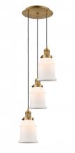  113F-3P-BB-G181 - Canton - 3 Light - 13 inch - Brushed Brass - Cord hung - Multi Pendant