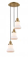  113F-3P-BB-G191 - Bellmont - 3 Light - 13 inch - Brushed Brass - Cord hung - Multi Pendant