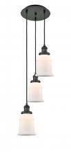  113F-3P-BK-G181 - Canton - 3 Light - 13 inch - Matte Black - Cord hung - Multi Pendant