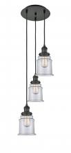  113F-3P-BK-G182 - Canton - 3 Light - 13 inch - Matte Black - Cord hung - Multi Pendant