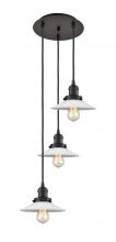  113F-3P-OB-G1 - Halophane - 3 Light - 16 inch - Oil Rubbed Bronze - Cord hung - Multi Pendant