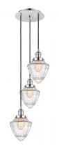  113F-3P-PC-G664-7 - Bullet - 3 Light - 14 inch - Polished Chrome - Cord hung - Multi Pendant