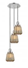  113F-3P-PN-G146 - Chatham - 3 Light - 14 inch - Polished Nickel - Cord hung - Multi Pendant