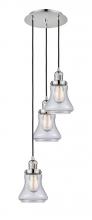  113F-3P-PN-G194 - Bellmont - 3 Light - 13 inch - Polished Nickel - Cord hung - Multi Pendant