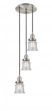  113F-3P-SN-G184S - Canton - 3 Light - 12 inch - Brushed Satin Nickel - Cord hung - Multi Pendant