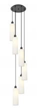  116B-6P-BK-G434-12WH - Crown Point - 3 Light - 12 inch - Brushed Satin Nickel - Cord Hung - Multi Pendant