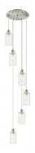  116B-6P-SN-G434-7CL - Crown Point - 6 Light - 16 inch - Brushed Satin Nickel - Multi Pendant