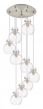  119-410-1PS-SN-G410-8CL - Newton Sphere - 9 Light - 22 inch - Brushed Satin Nickel - Multi Pendant